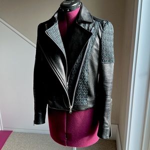 Helmut Lang Vegan Faux Leather Biker Jacket Moto XS to S